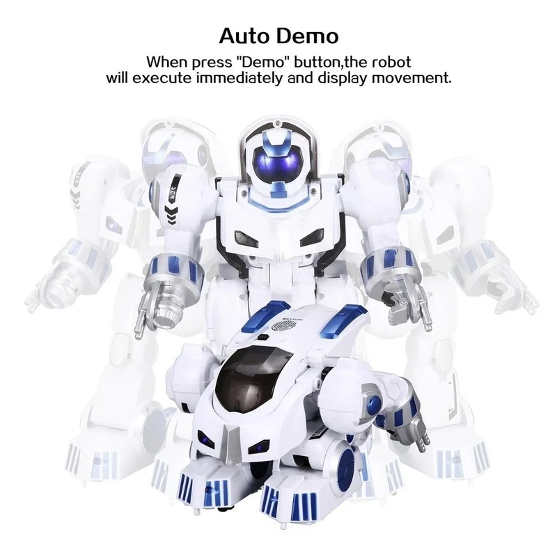 Интеллектуальный робот с деформацией отпечатков пальцев, полицейский радиоуправляемый робот, ходячий танец с английской музыкой, обучающая игрушка с дистанционным управлением, подарок
