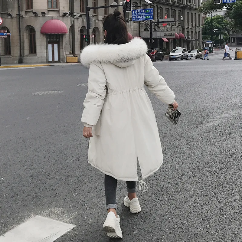 Big collar fur down parka women jacket pocket female thickening coat winter coat women down parka goose 8809