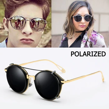 

JackJad Fashion SteamPunk Style Lens Removable Polarized Sunglasses Clip On Vintage Brand Design Sun Glasses Oculos De Sol 2771
