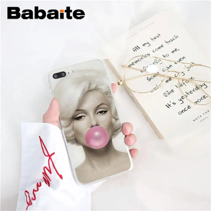 Babaite marylin monroe, TPU, аксессуары для телефонов, чехол, оболочка для iPhone 8, 7, 6, 6S Plus, X, XS MAX, 5, 5S, SE, XR, 10, чехол