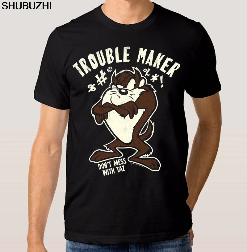 Художественная футболка 'Trouble Maker' Tasmanian Devil Looney Tunes всех размеров с героями