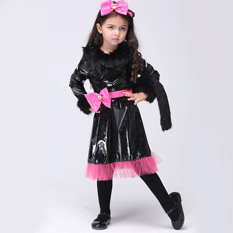 

Cat Girl Cosplay Costumes Halloween Stage Performance Girl Costumes fantasia vestido Tutu dress Kids carnival party Outfit EK110
