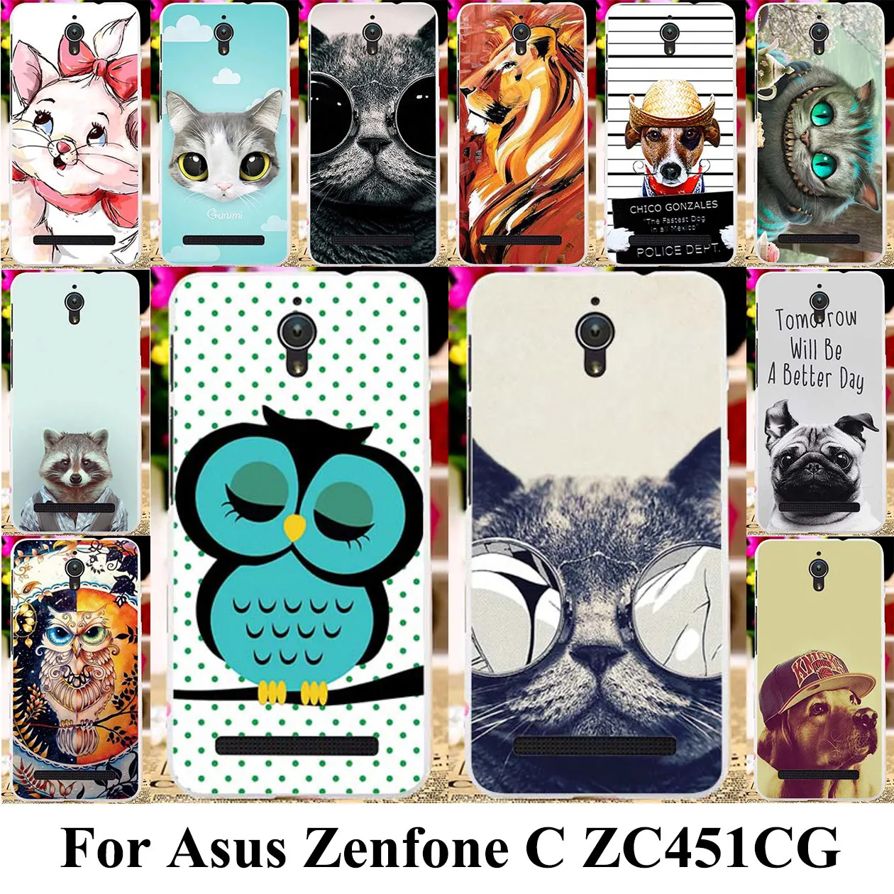 ТПУ силиконовый Пластиковый Чехол для мобильного телефона чехол Asus Zenfone C ZC451CG Z007