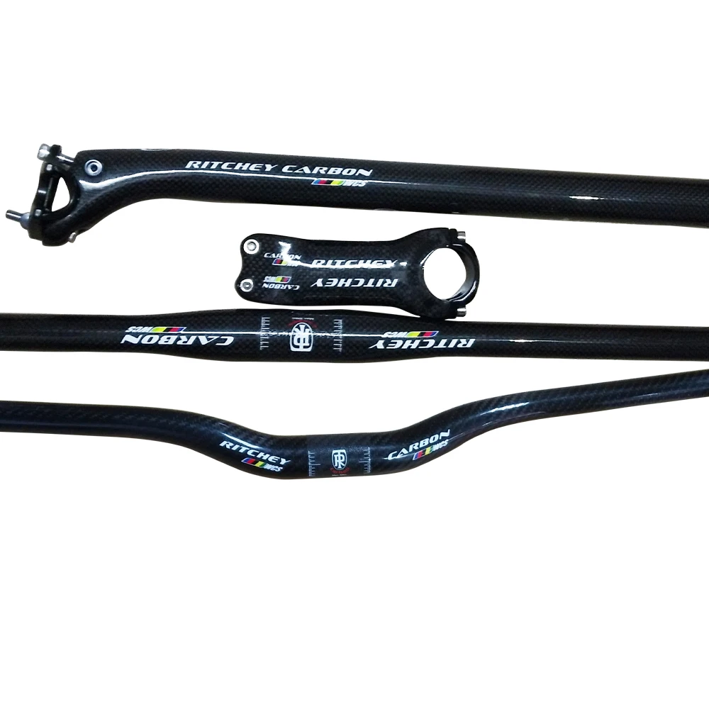 

Full carbon fiber handlebar seatpost stem carbon mtb handlebar 3k glossy bicycle parts carbon stem carbon seatpost for top sale