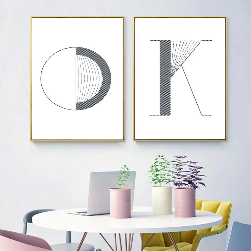NUOMEGE-Nordic-Posters-and-Prints-Letter-OK-Canvas-Painting-Modern-Wall-Pictures-for-Living-Room-Scandinavian (4)
