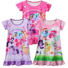 Новинка года; летнее платье для девочек; вечерние маскарадные рождественские пижамы принцессы «Маленький Пони»; Радужная детская одежда; костюм принцессы