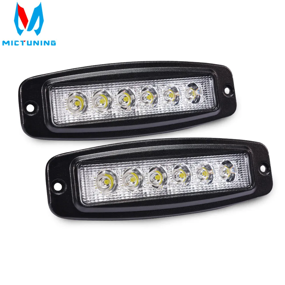 

MICTUNING 2pcs 7" 18W Led Work Light Bar Pods Flood Light Bar Backup Driving Fog Lamp For 4x4 Offroad J-eep SUV Pickup Boat