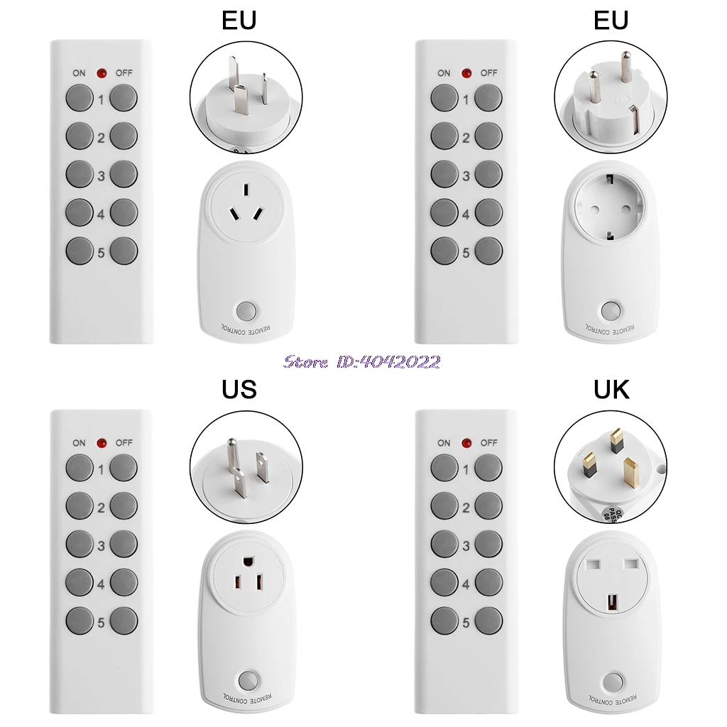 

AC 110V-230V AU US EU UK Plug Remote Control Outlet Wireless Switch Socket for Household Appliances