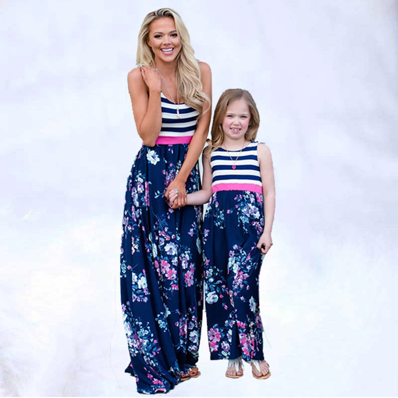 

Family Matching Clothes Mom and daughter dress Floral Long Dress mae e filha 2019 Mother daughter dresses