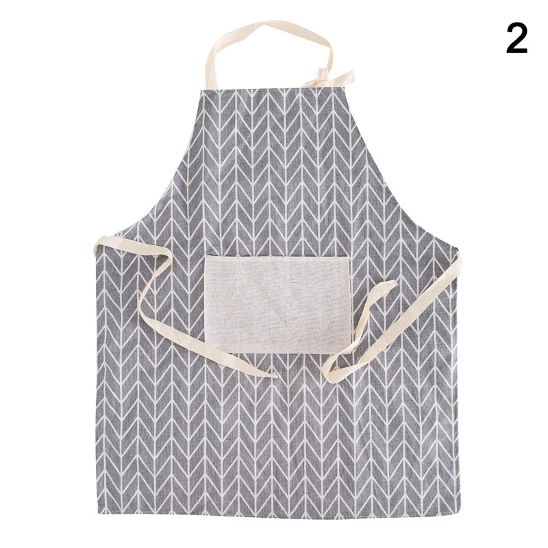 

1 Pcs Kitchen Linen Dirt Proof Apron Restaurant Cooking Bib Plaid Apron with Big Pocket MDP66