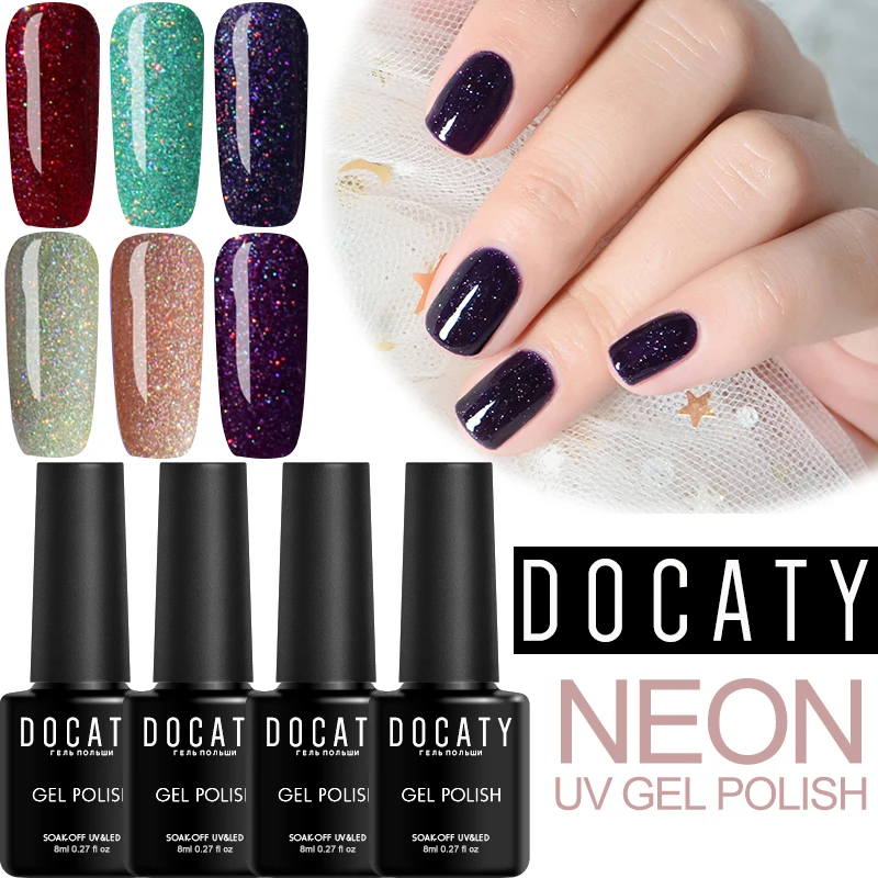 Docaty 20 цветов 3 бутылки 2019 неоновые гель лаки Гель лак для ногтей Vernis маникюр с УФ