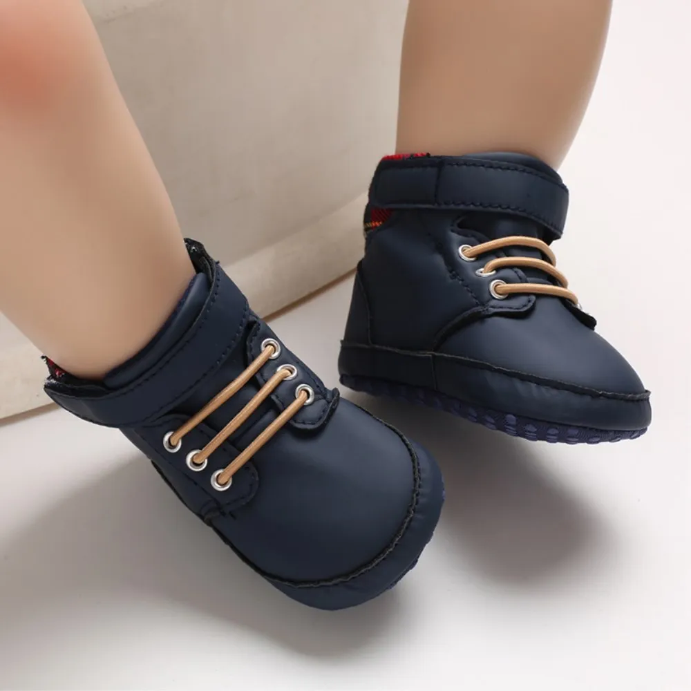 Для новорожденных детская обувь, новорожденные для младенцев, для маленьких мальчиков для девочек на мягкой подошве; обувь на нескользящей подошве обувь с мягкой подошвой кроссовки для детей, начинающих ходить - Цвет: Синий