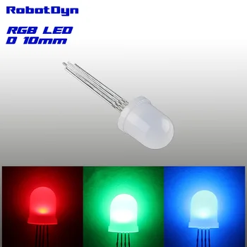 

20 pcs = Full colors Diffused RGB LED, 10mm, common anode diode