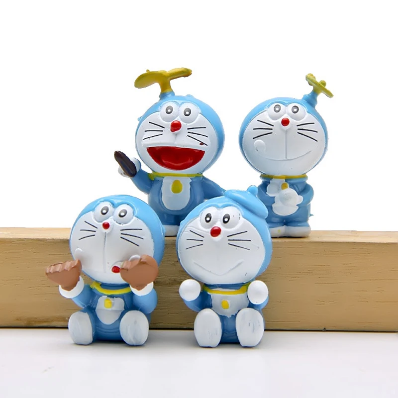 4pcs lot Cute Doraemon  Figures Toys Cute Doraemon  Classic 