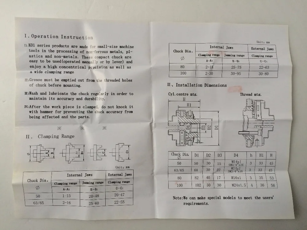 K01-50 50 мм 2 ''дюймовый 3 челюсти токарный мини-патрон M14* 1 резьба