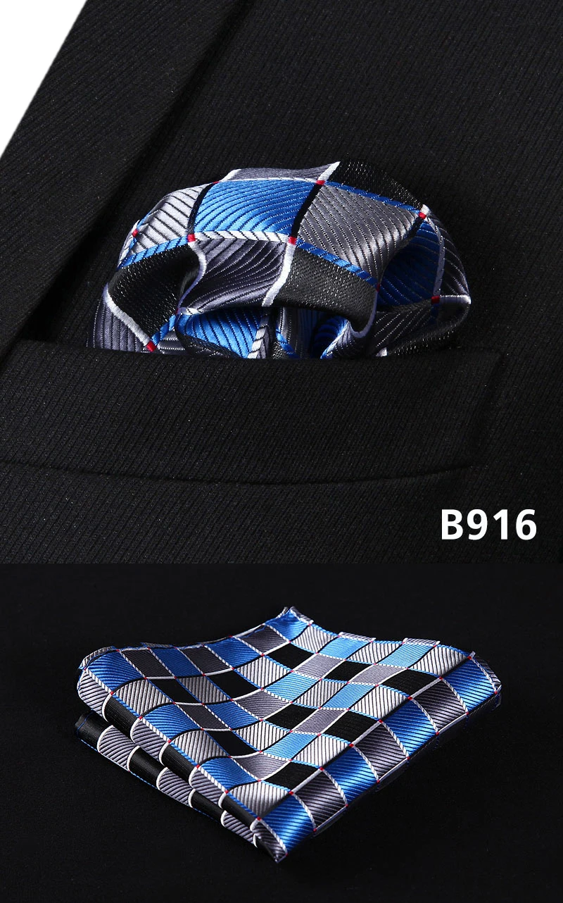 Горошек проверьте мужчин Silk Pocket Square Hanky Свадьба платок# B9 платок классический свадьбу