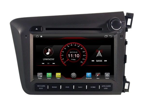 Flash Deal Fit for HONDA CIVIC 2012 RHD OTOJETA android 9.1 Wifi car dvd player tape recorder GPS BLUETOOTH headunits with white light 5