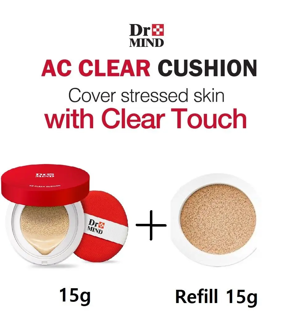 Dr.Mind Ac Clear Cover Cushion Acne 15g(0.52oz)+15g Refill Korea Cosmetics 23 cover beige цена Dr.Mind Ac Clear Cover Cushion Acne 15g(0.52oz)+15g Refill Korea Cosmetics 23 cover beige цены онлайн