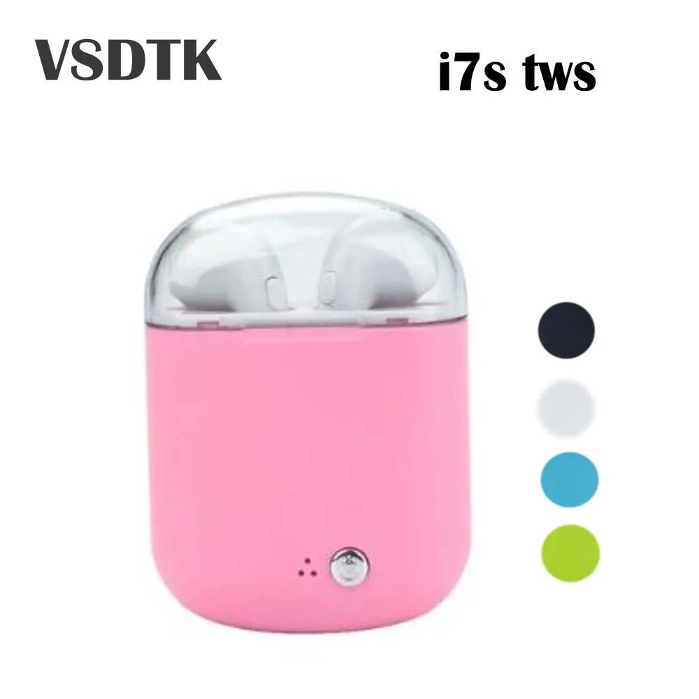 

VSDTK i7s TWS Mini Wireless Bluetooth Earphone fruit color Stereo Earbud Headset With Charging Box Mic For All Smart phone