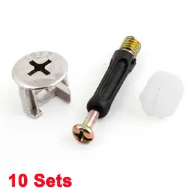 

uxcell 10pcs Furniture Side Connecting 15x14mm Cam Fitting Dowel Set Screw Pre-inserted Nut Dowels connector Assembly Hot Sale