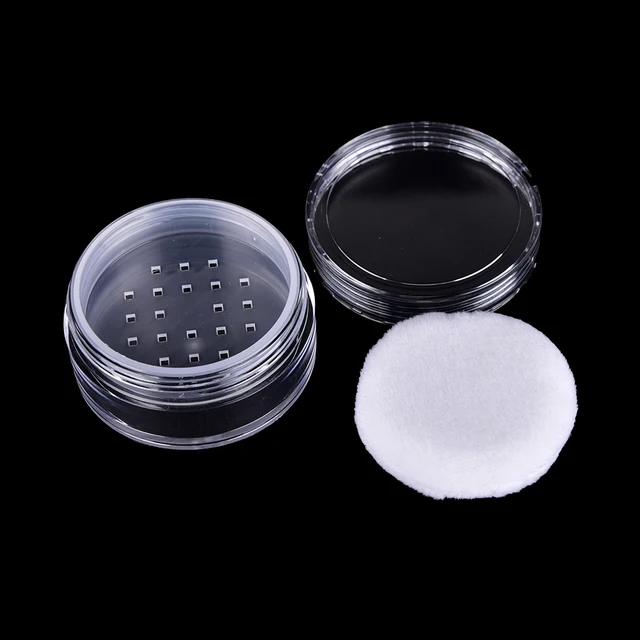 Powder Box Empty Loose Powder Compact With The Grid Sifter & Puff Jar