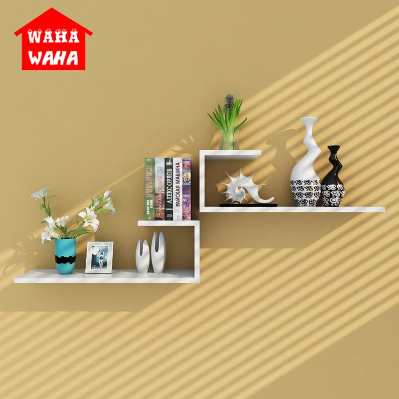 

2PC/set Nordic Style Multicolor Wood Shelves Wall Clapboard Decor Children Bookcase Vase Display Rack Holder Home Storing Helper