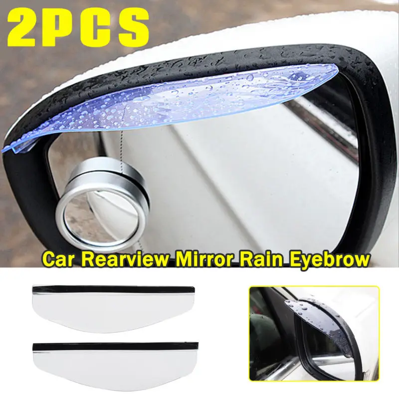 

2pcs 185*59mm Transparent ABS Universal Car Rearview Mirror Sun Visor Shade Shield Rain Eyebrow Guard