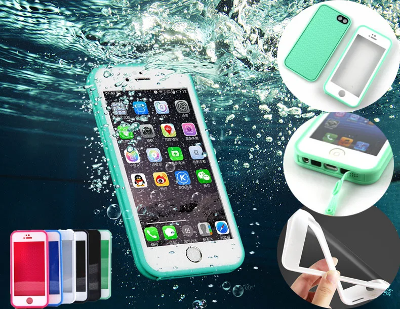 Водостойкие мягкие чехол для iPhone X 8 7 s 6 S 5S SE Гибридный 360 ТПУ резиновый тонкий