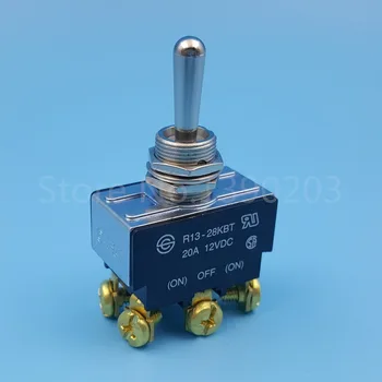 

SCI R13-28KBT Metal Lever 6Pin Momentary MOM-OFF-MOM 3Position DPDT Car Toggle Switch 20A/12VDC