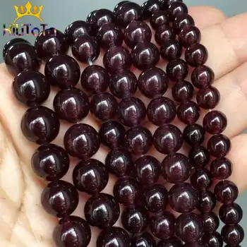 

A+ Round Dark Red Chalcedony Stone Beads Natural Loose Spacer Beads For Jewelry Making DIY Bracelet 15inches Strand 6/8/10/12mm
