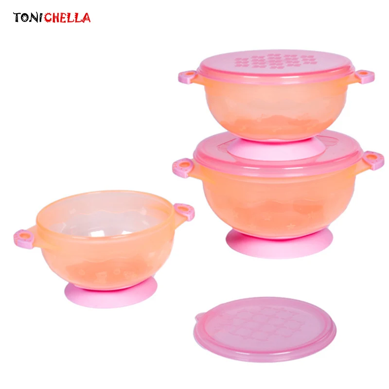 Buy 3pieces/set Infant Feeding Bowls Suction Bottom