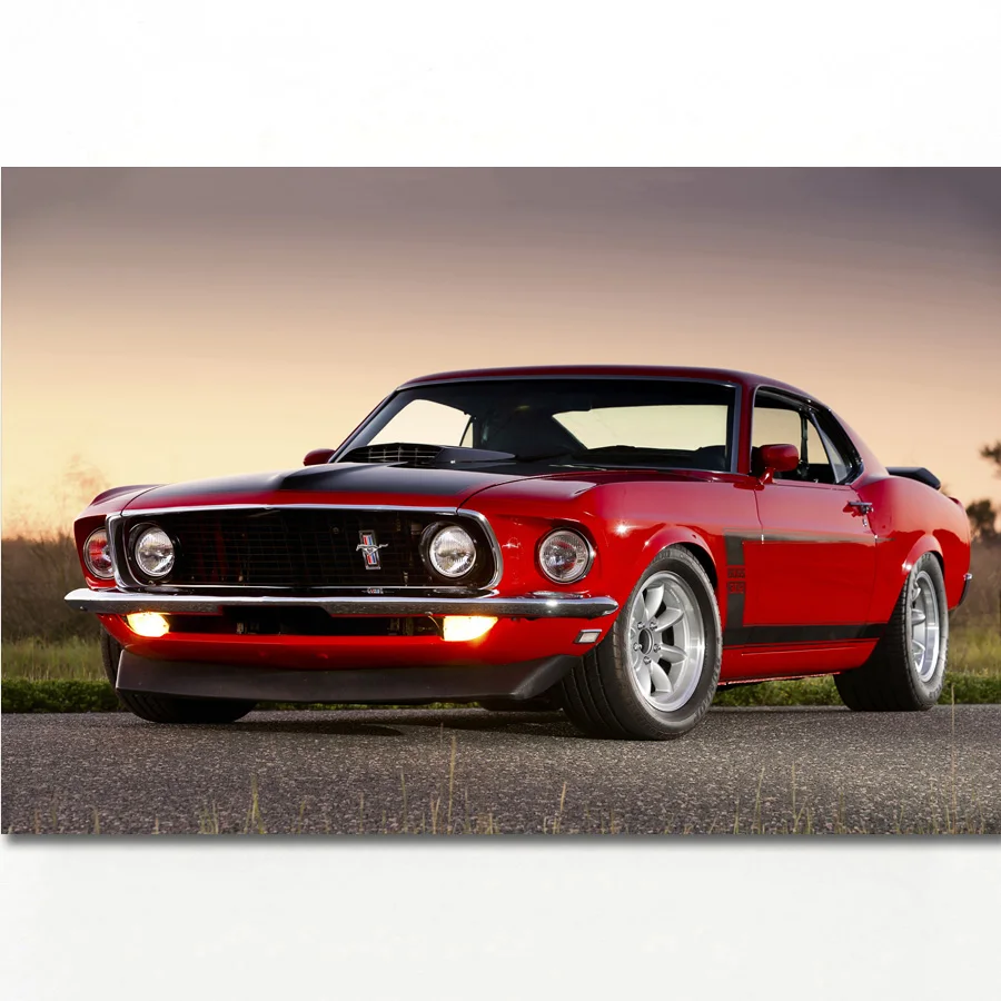Настенная картина винтажный автомобиль Mustang Boss 302 постеры на холсте с принтом