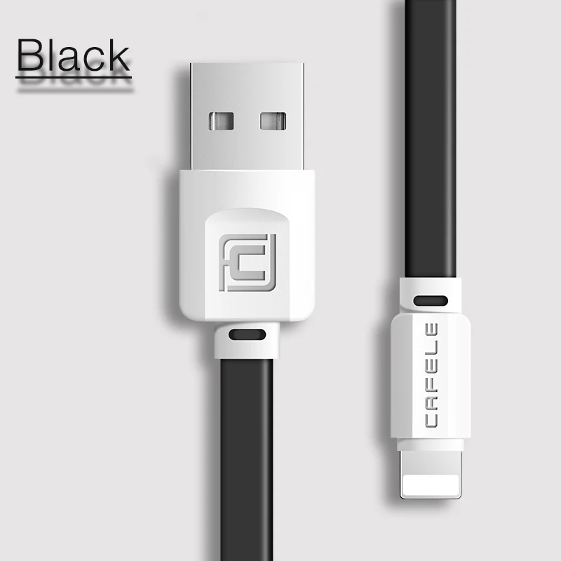 CAFELE usb-кабель для зарядки iPhone x xs max xr 8 7 6s 6 5 plus кабель для синхронизации данных для IOS 12 11 прочный usb-кабель - Цвет: Black