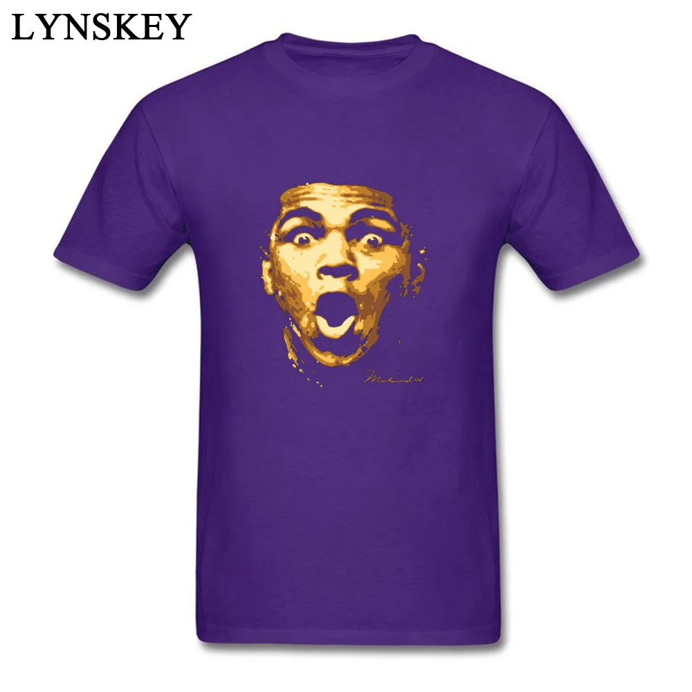 Normal T Shirt Fashion Round Collar Muhammad Ali Wallpapers 100% Cotton Fabric Men's Tops Shirt Classic Short Sleeve Tee-Shirt Muhammad Ali Wallpapers purple