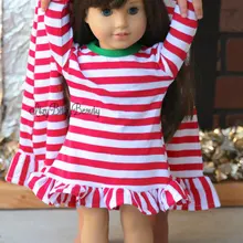 Одинаковое рождественское платье для девочек и кукол; Dollie And Me; Рождественская ночная рубашка; Рождественская коробка; Одинаковая одежда для девочек 18"