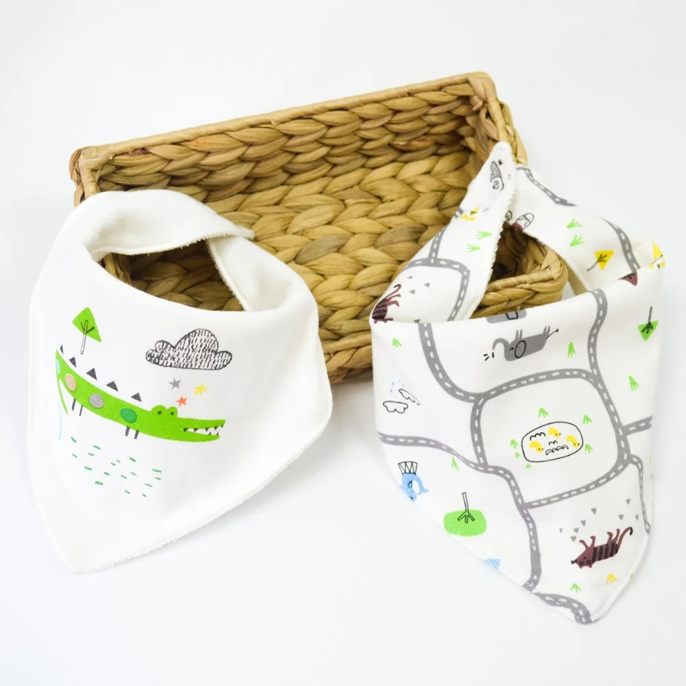 3 шт./компл. детские слюнявчики, полотенца из хлопка, Водонепроницаемый внутренние слои с кнопками для детей, шарф для новорожденного, бандана аксессуары для кормления младенцев