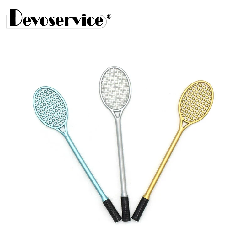 1Pcs Creative Cartoon Badminton Racket Shape Gel Pen Stationery Racquet Modeling Neutral Pen 0.38mm Black Office School Supplies pack of 10 tennis racket grips anti skid badminton racquet grips vibration overgrip sweatband