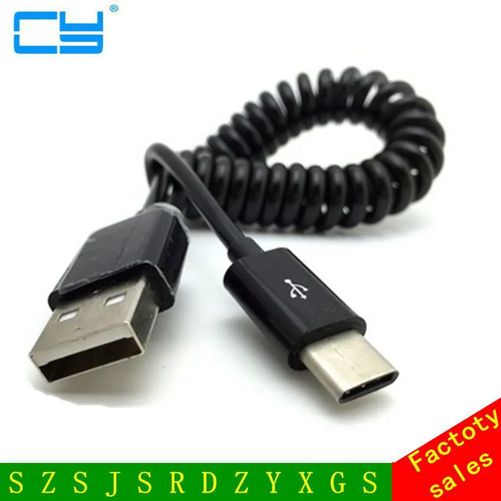 3M Spring Coiled retractable flex usb male to usb type c cable usb c data charging for letv le1