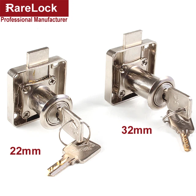 Big Deal Rarelock 22,32mm Drawer Lock Nickel Computer Key Keyed Different DIY Furniture Hardware a