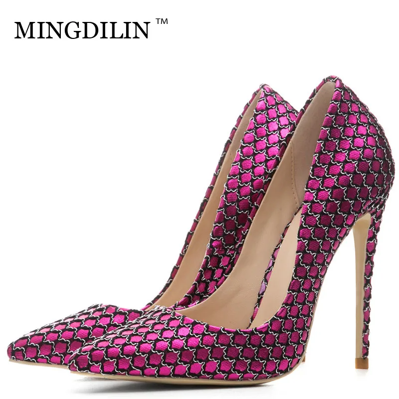 

MINGDILIN Silver Women's High Heels Shoes Plus Size 33 43 Sexy Woman Heel Shoes Pointed Toe Wedding Party Pumps Stiletto 2018