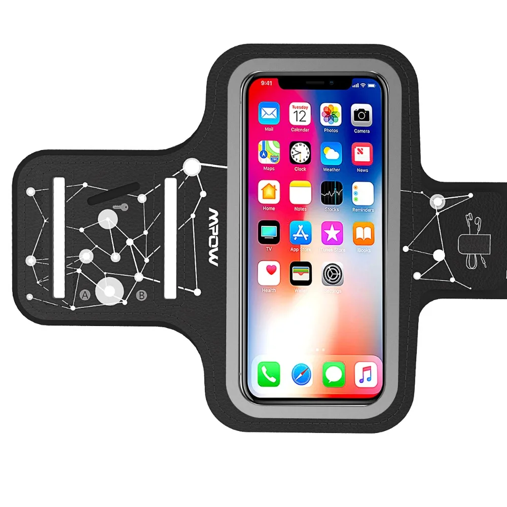 

Mpow Sports Running Armband Belt Gym Phone Bag Case Arm Band with Card Key Pockets for iPhone X 8 7 6 6s for Samsung S9 S8