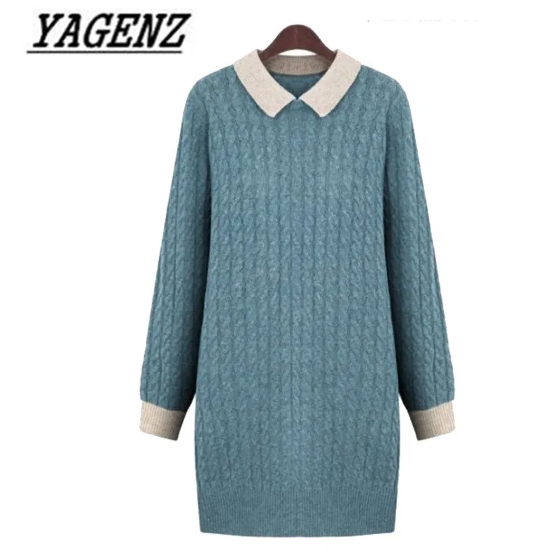 

Oversized Autumn/winter Women Pullover Sweater Dress 4XL 5XL Medium long Slim Knitted Sweaters Casual Warm Ladies Sweater A993