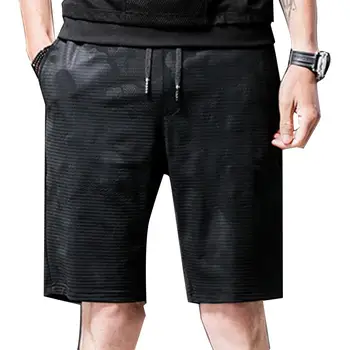 

Plus Size Summer Fitness Men Drawstring Mesh Shorts Fifth Pants with Pockets 2019