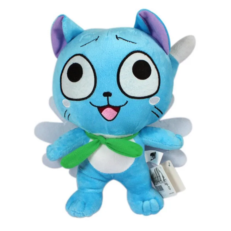 Anime Cartoon Fairy Tail Happy Blue Cat Neko Plush Toys Peluche Stuffed Dolls Baby Kids Friends Gift 1230cm  (2)