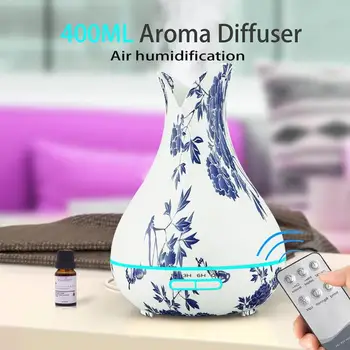 

400ml Aroma Essential Oil Diffuser Ultrasonic Air Humidifier Timing Aromatherapy Diffuser with 7 Color Changing LED Lights