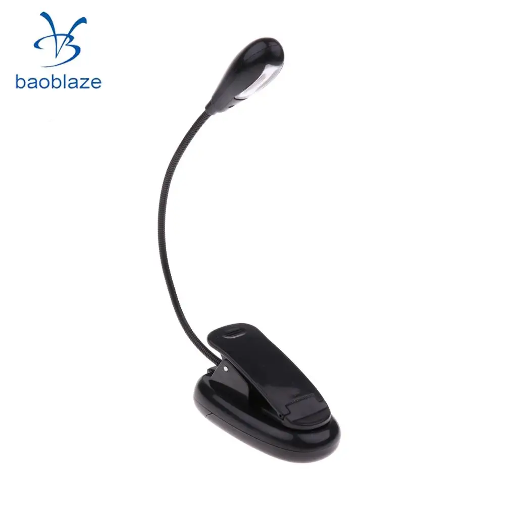 Portable Travel Flexible Neck 2led Clamp clip-on Reading book light Lamp, Battery and USB Powered , 2 ways to offer power	