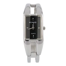 Alloy Case Bracelet Black Dial Fashionable Silver Style Ladies Quartz Watches