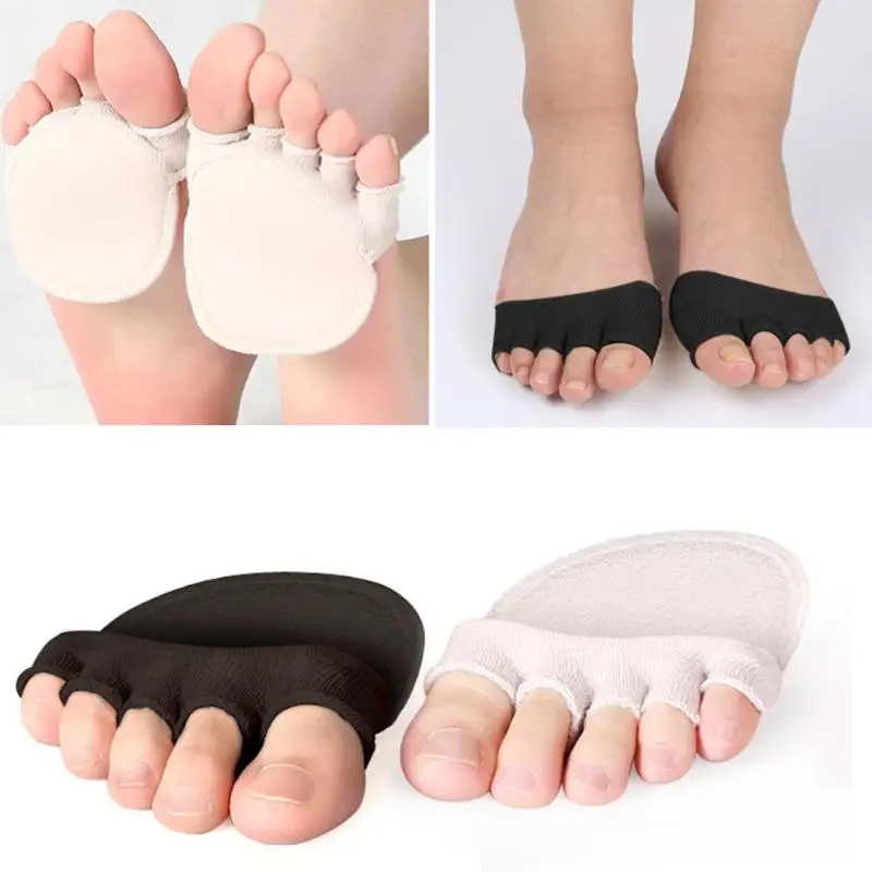 1 пара 5 пальцев дышащие хлопковые губки Полустельки стелька-супинатор для поддержки плюсневой кости боль поддержка носка стопы массажные носки
