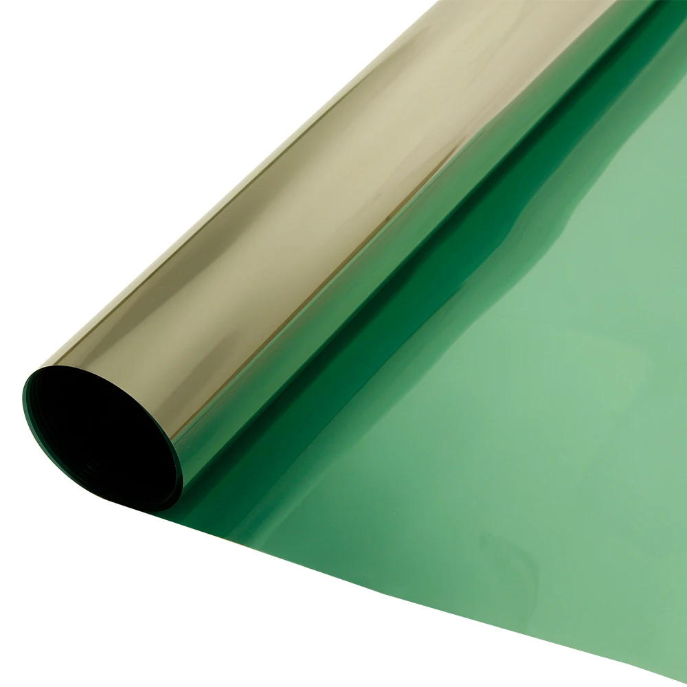 0,5x5 м серебристо-зеленая зеркальная изоляционная оконная пленка солнечные самоклеящиеся листы с оттенком защита от ультрафиолета одностороннее украшение конфиденциальности для стекла
