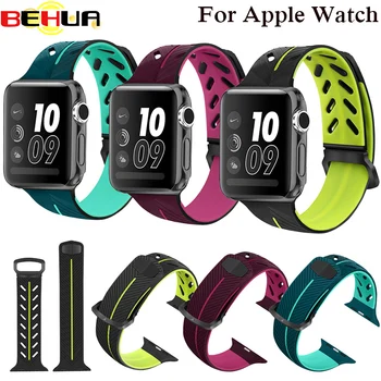 

Silicone strap for Apple Watch Band 42mm Bracelet 40mm 44mm for iwatch Watch Strap Rubber band 4/3/2/1 38MM Sport Wristbands